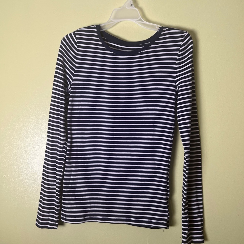 A New day Navy and White Striped Women's Top